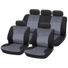 Grey/Black Jacquard Material Seat Cover Set 