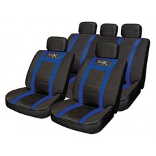 Leather Look Sports Style Seat Cover Set   Blue